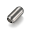 Tarnish Resistant 304 Stainless Steel Magnetic Clasps with Glue-in Ends, Matte, Column, Stainless Steel Color, 23x12mm, Hole: 8mm