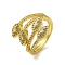 Brass with Cubic Zirconia Rings, Real 18K Gold Plated, Horse Eye, Inner Diameter: 17mm