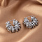 Multilayer Ring Brass Micro Pave Clear Cubic Zirconia Hoop Earrings, Platinum, 30mm