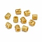 Alloy Hollow Pendant Beads, Barrel with Letter, Matte Gold Color, Letter.C, 6.5x5mm, Hole: 3.5mm