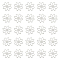 30Pcs 201 Stainless Steel Connector Charms, Flower Links, Stainless Steel Color, 15.5x1mm