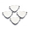 Tarnish Resistant 201 Stainless Steel Links Connectors, Stamping Blank Tag, Heart, Stainless Steel Color, 10x15.5x1mm, Hole: 1.2mm