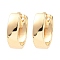 Brass Thick Hoop Earrings, Light Gold, 17x18x5mm