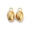304 Stainless Steel Charms, Flower Bud Charm, Real 18K Gold Plated, 5x10mm, Hole: 1.8mm