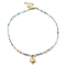Alloy Heart Pendant Necklace, with Glass & Imitation Pearl Beaded, Golden, 16.14 inch(41cm)