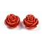 Synthetic Coral Carved Beads, Dyed, Flower, Orange Red, 19x13mm, Hole: 1.3mm