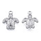 Non-Tarnish 201 Stainless Steel Pendants, Tortoise, Stainless Steel Color, 18.5x15x3mm, Hole: 1.8mm