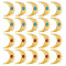 20Pcs 2 Style Alloy Chandelier Component Links, with Imitation Turquoise, Crescent Moon, Golden, 53x43x7mm, Hole: 2mm, 10pcs/style