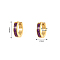Stylish Stainless Steel Hoop Earrings for Daily Wear, Purple, Golden, 13.9x2.9x2.5mm