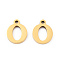 201 Stainless Steel Charms, Alphabet, Letter.O, 9x7x1mm, Hole: 1mm