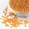 (Repacking Service Available) Glass Seed Beads, Frosted Colors, Round, Khaki, 6/0, 4mm, Hole: 1~1.5mm, about 12g/bag