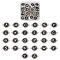 Alloy Enamel Links Connectors, with Crystal Rhinestones, Flat Round with Letter, Silver Color Plated, Letter A~Z, 22x16x2mm, Hole: 1.8mm, 26 Letters, 2pcs/letter, 52pcs/box