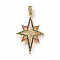 Brass Micro Pave Cubic Zirconia Pendants, Cadmium Free & Nickel Free & Lead Free, Real 18K Gold Plated, Star Charms, Colorful, 41x26x2.5mm, Hole: 5.5x3mm