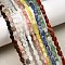 Natural & Synthetic Mixed Gemstone Beads Strands, Flat Oval, Mixed Dyed and Undyed, 6x4.5x2.5~3mm, Hole: 0.6mm, about 63pcs/strand, 15.31~15.59''(38.9~39.6cm)