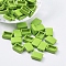 Spray Painted Alloy Multi-Strand Links, For Tile Elastic Bracelets Making, Rectangle, Lime, 11.3x8x4mm, Hole: 0.8mm