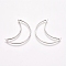 Tarnish Resistant 304 Stainless Steel Linking Rings, for Jewelry Making, Moon, Stainless Steel Color, 25x17.5x0.8mm, Inner Diameter: 23x8.5mm