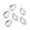Non-Tarnish 304 Stainless Steel Charms, Shell Shape, Stainless Steel Color, 12.5x7.5x1.5mm, Hole: 1mm