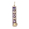 Mother's Day Brass Micro Pave Cubic Zirconia Pendants, Cadmium Free & Nickel Free & Lead Free, with Enamel, Rectangle with Word MOM Charms, with Jump Ring, Real 18K Gold Plated, 57mm