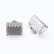 Iron Ribbon Crimp Ends, Platinum, 8x8mm, Hole: 2mm