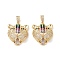 Brass Micro Pave Cubic Zirconia Pendants, Cadmium Free & Lead Free, Leopard Charms, Real 16K Gold Plated, 26x22x9mm, Hole: 7x3mm