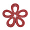 Waxed Polyester Cord Woven Pendants, with Iron Findings, teardrop, Red, 44~45x30~31x3mm