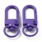 Zinc Alloy Baking Paint Swivel Snap Hooks Clasps, Blue Violet, 33.5x13.5x5.5mm, Hole: 9mm