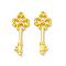 Rack Plating Alloy Pendants, Cadmium Free & Lead Free & Nickle Free, Clover Key Charms, Matte Gold Color, 25x9x2mm, Hole: 1mm