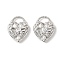 Brass Micro Pave Cubic Zirconia Pendants, Cadmium Free & Nickel Free & Lead Free, Heart Charms, Real Platinum Plated, 15x12x5.5mm, Hole: 4.5x3mm