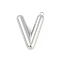 304 Stainless Steel Pendants, Letter Charm, Letter V, 36.5x25.5x7mm hole: 2.1mm