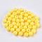 Opaque Plastic Beads, Round, Yellow, 6x5.5mm, Hole: 1.8mm, about 4790pcs/500g