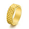 Grooved Feather Stainless Steel Rotating Finger Ring, Fidget Spinner Ring for Calming Worry Meditation, Golden, US Size 11(20.6mm)