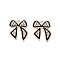 Alloy Enamel Pendants, with Crystal Rhinestone, Cadmium Free & Lead Free, Light Gold, Bowknot Charms, Black, 18x14.5x2mm, Hole: 1.6mm
