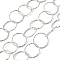 304 Stainless Steel Textured Ring Link Chains, Soldered, with Spool, Stainless Steel Color, 13.5x1mm