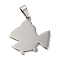 Non-Tarnish 304 Stainless Steel Pendants, Stamping Blank Tag, Fish Charm, Stainless Steel Color, 23.5x25x1mm, Hole: 6.5x4mm