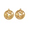 Ocean Theme 304 Stainless Steel Pendants, Ion Plating(IP), Flat Round, 22.5x20x2mm, Hole: 1.6mm