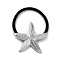 304 Stainless Steel Hair Ties, with Nylon Cord, Starfish, Stainless Steel Color, Inner Diameter: 45mm