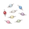 8Pcs 8 Colors Imitation Pearl Acrylic Round Links, with 304 Stainless Steel, 201 Stainless Steel and Alloy Findings, Antique Silver, Mixed Color, 20.5x7.5mm, Hole: 1.8mm and 2mm, 1pc/color