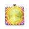 Ion Plating(IP) 304 Stainless Steel Pendants, Square Charm, Rainbow Color, 20x17x1.8mm, Hole: 1.6mm