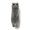 Flocky Resin Pendants, Cat, with Platinum Iron Loop, Gray, 47x16x21mm, Hole: 2mm