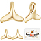 10Pcs 304 Stainless Steel Pendants, Mermaid Tail Charms, Real 14K Gold Plated, 9.5x10.5x3.3mm, Hole: 1mm