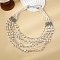 Bohemia Style Glass Seed Bead Multi-strand Necklaces, with Platinum Iron Findings, White, 20.87 inch(53cm)