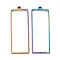 304 Stainless Steel Open Back Bezel Rectangle Pendants, For DIY UV Resin, Epoxy Resin, Pressed Flower Jewelry, Rainbow Color, 47x17x3mm, Hole: 2.2mm, Inner Diameter: 42x15mm