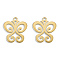 Ion Plating(IP) 201 Stainless Steel Charms, Butterfly, Real 18K Gold Plated, 15x13.5x1mm, Hole: 1.2mm