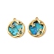 304 Stainless Steel Pendants, Flat Round with Star, with Acrylic & Rhinestone, Ion Plating(IP), Real 18K Gold Plated, 17x15x2mm, Hole: 1mm
