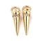 Rack Plating Brass Micro Pave Cubic Zirconia Charms, Long-Lasting Plated, Cadmium Free & Lead Free, with Jump Ring, Cone/Spike Charm, Real 14K Gold Plated, 15x4mm, Hole: 3.5mm