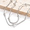 304 Stainless Steel Satellite Chains Multi-strand Bracelets for Men Women, Stainless Steel Color, 6-7/8 inch(17.4cm)
