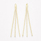 Brass Serpentine Chain Tassel Big Pendants, Real 18K Gold Plated, 62x3.5x1mm, Hole: 1mm