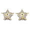 Brass Micro Pave Clear Cubic Zirconia Pendants, Cadmium Free & Nickel Free & Lead Free, Star, Golden, 18x19x2.5mm, Hole: 1mm
