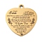 PVD Vacuum Plating 201 Stainless Steel Pendants, Family Theme Message Charms, Heart with Word Charms, Real 18K Gold Plated, 30.5x29x2mm, Hole: 3mm