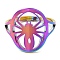 Ion Plating(IP) 304 Stainless Steel Hollow Spider Adjustable Ring for Women, Rainbow Color, Inner Diameter: 16.2mm
